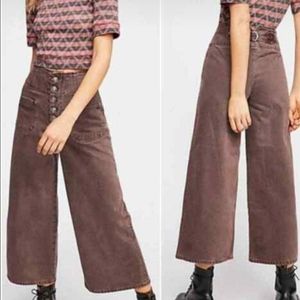 Free People Wide Leg Crop Denim Pants
